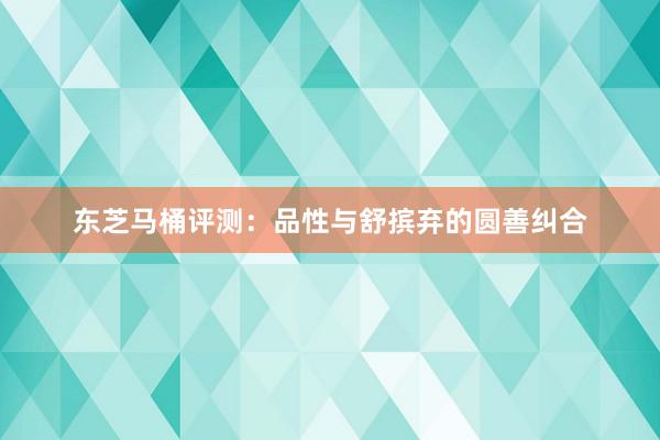 东芝马桶评测：品性与舒摈弃的圆善纠合