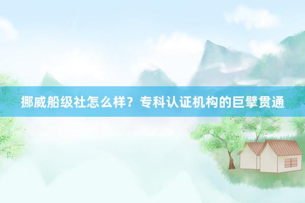 挪威船级社怎么样？专科认证机构的巨擘贯通