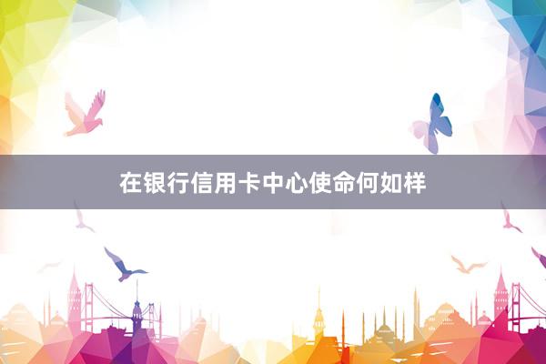 在银行信用卡中心使命何如样